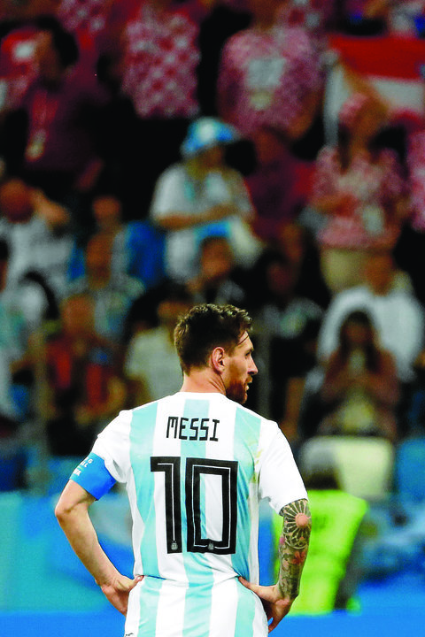 Lionel Messi, durante el partido que Argentina acabó perdiendo ante Croacia.