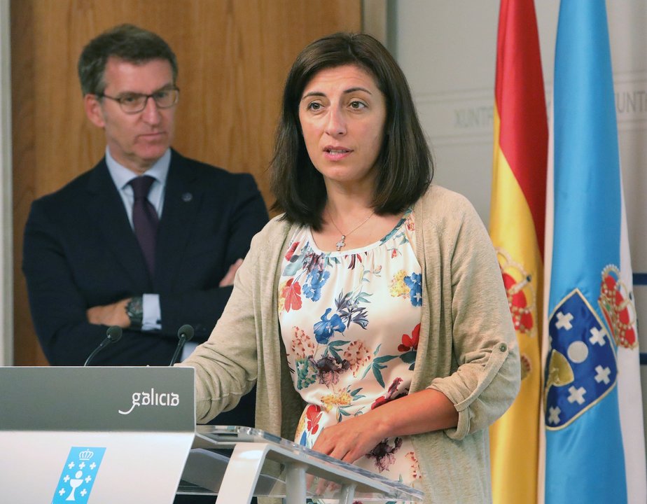 Feijóo y Vázquez, en la rueda de prensa posterior al Consello de la Xunta.