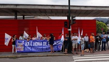 Última protesta convocada ante PSA Vigo, por parte de la CIG, por la conciliación laboral.