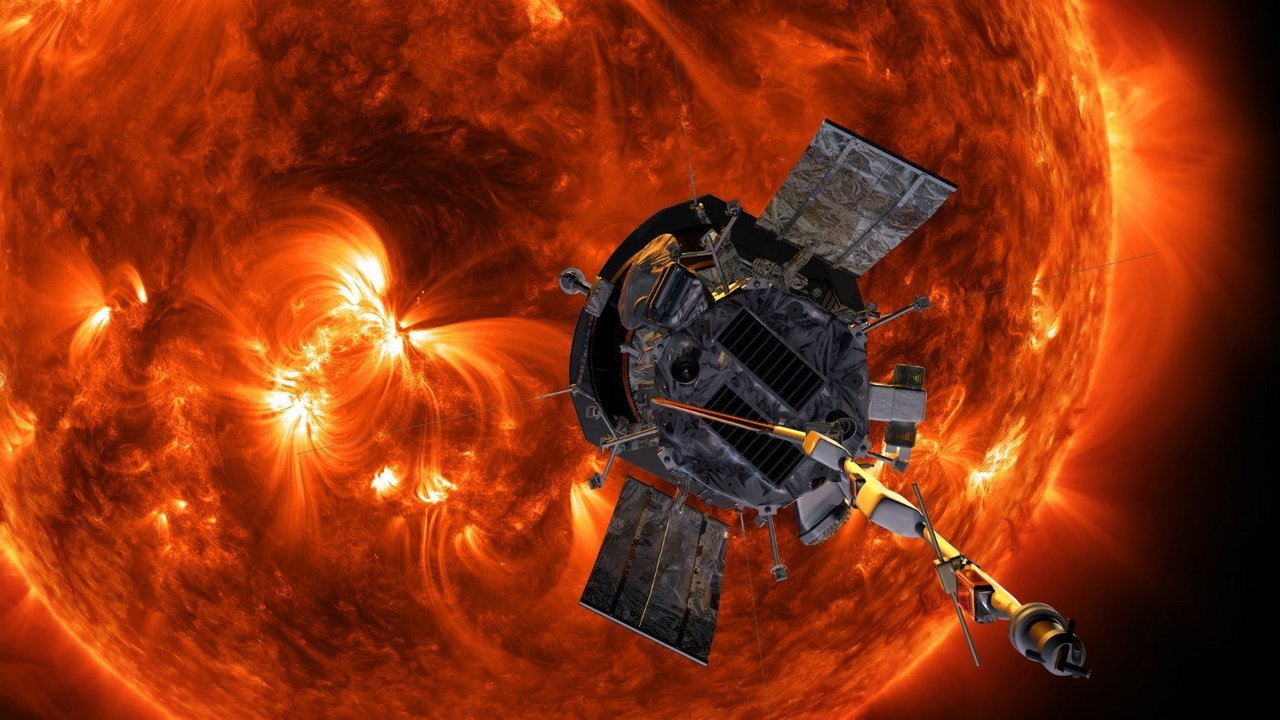Recreación artística de la sonda solar Parker aproximándose al Sol.