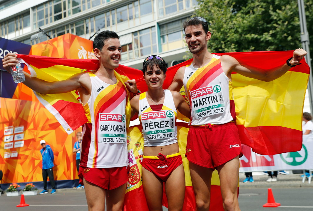 Diego García, María Pérez y Álvaro Martín lograron tres medallas para España en marcha.