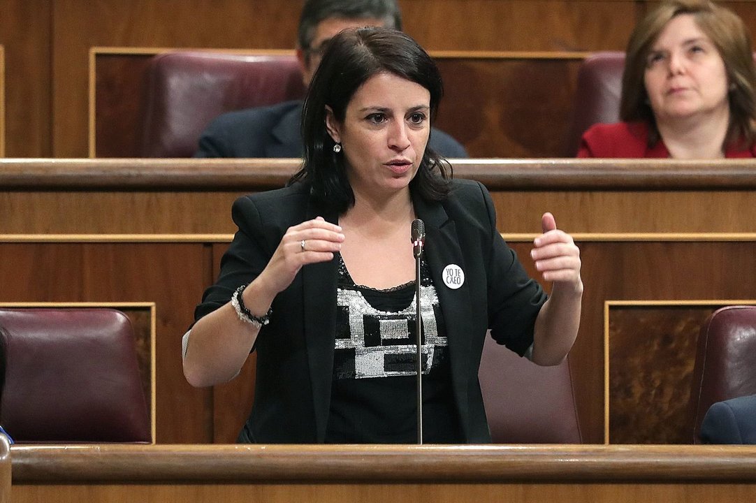 Adriana Lastra, portavoz del PSOE en el Congreso, durante un debate.