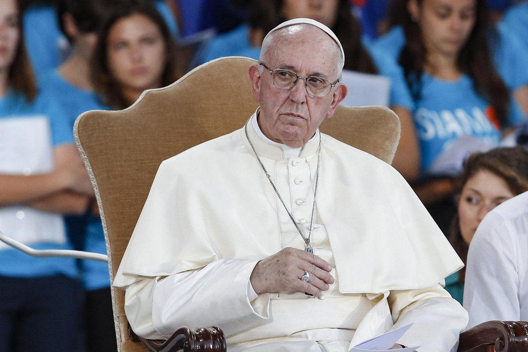 El papa Francisco, con gesto serio, durante un reciente acto público en Roma.