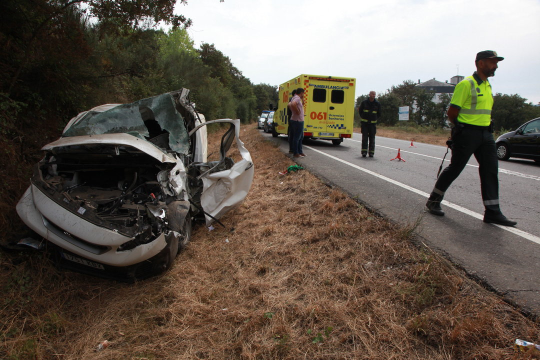 Un reciente accidente registrado en Taboadela, Ourense.