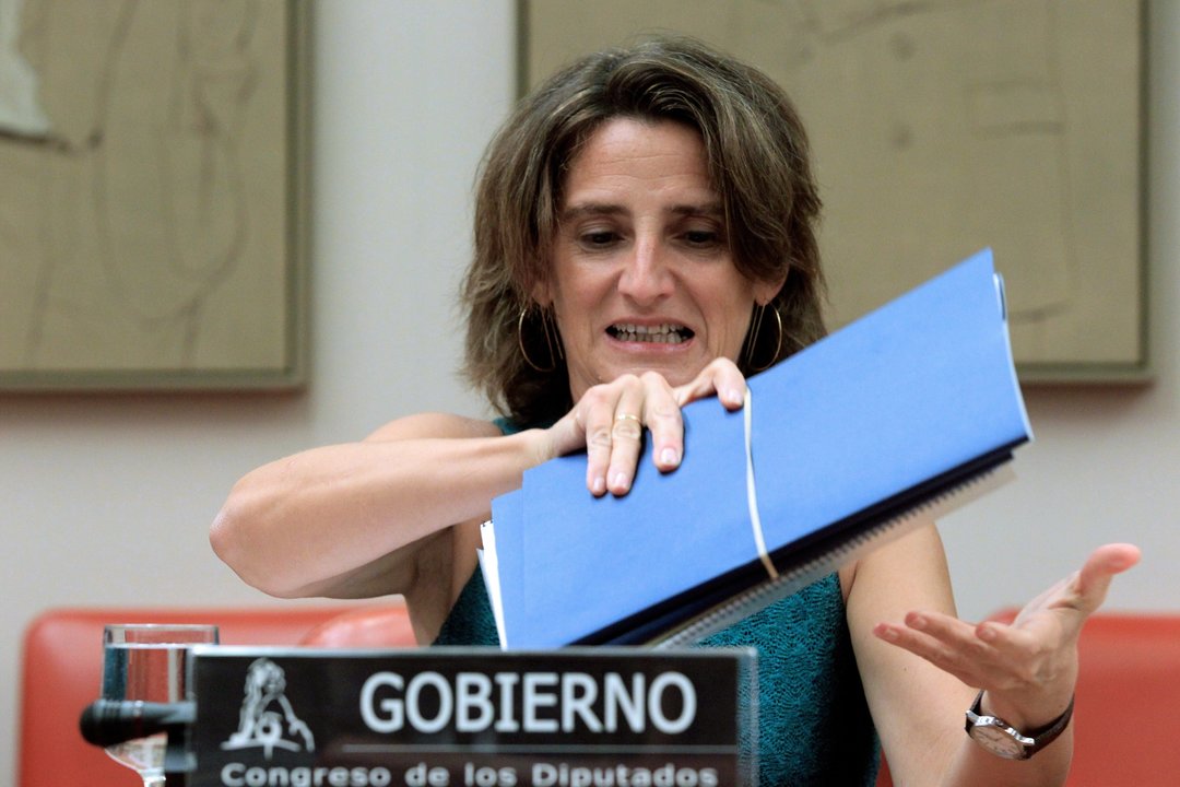 Teresa Ribera, durante su comparecencia en comisión en el Congreso de los Diputados.