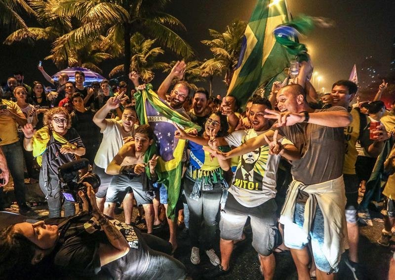 Simpatizantes del Partido Social Liberal (PSL), partido del candidato ultraderechista Jair Bolsonaro