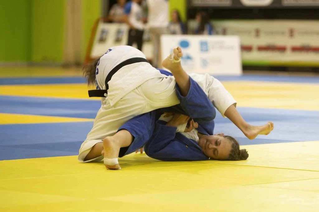 A lo largo de todo el día de ayer se pudieron ver las diferentes técnicas del judo en los seis tatamis que el torneo habilitó en el pabellón de Navia.