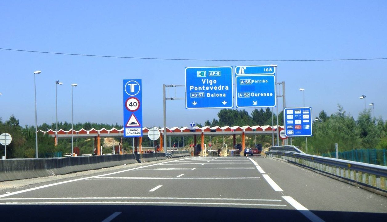 Peaje en la Autopista del Atlántico, en la provincia de Pontevedra.