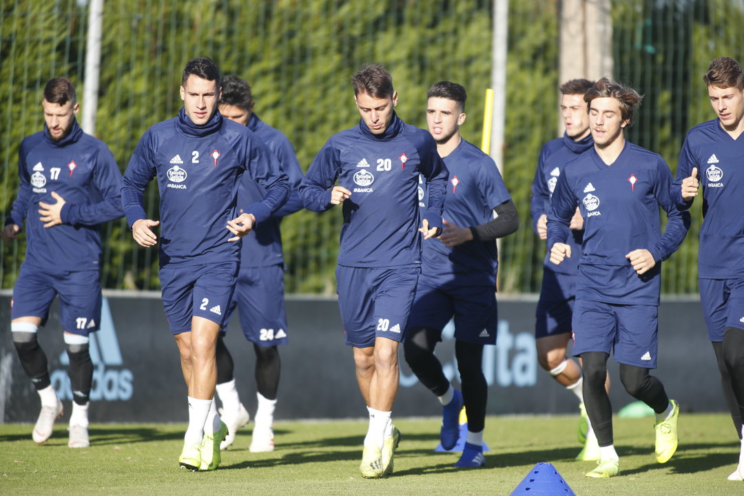 Juncá, Hugo Mallo, Roncaglia y Kevin compartieron entrenamiento con jugadores del filial y juveniles.
