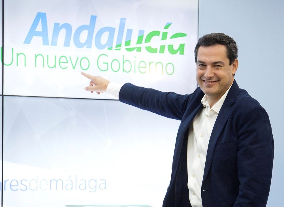 El líder del PP andaluz, Juanma Moreno, en la Junta Directiva de los populares en Málaga.