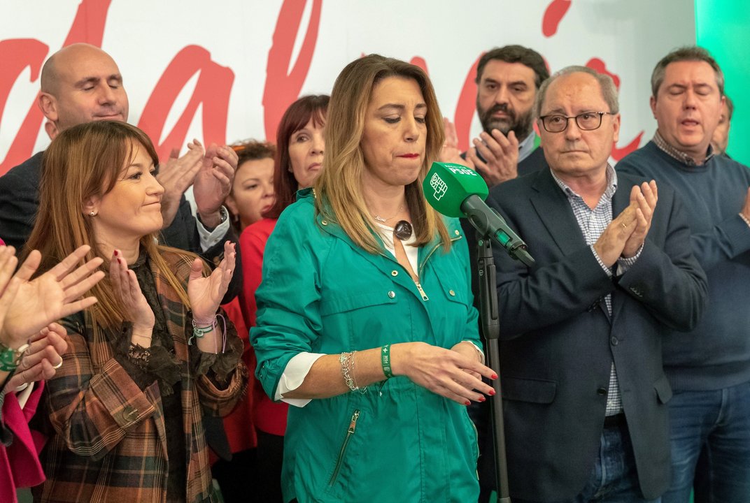 Susana Díaz, durante la noche electoral del pasado 2 de diciembre.