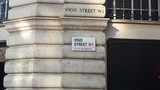 Calle en el centro de Londres con el nombre de Vigo, en memoria de la Batalla de Rande.