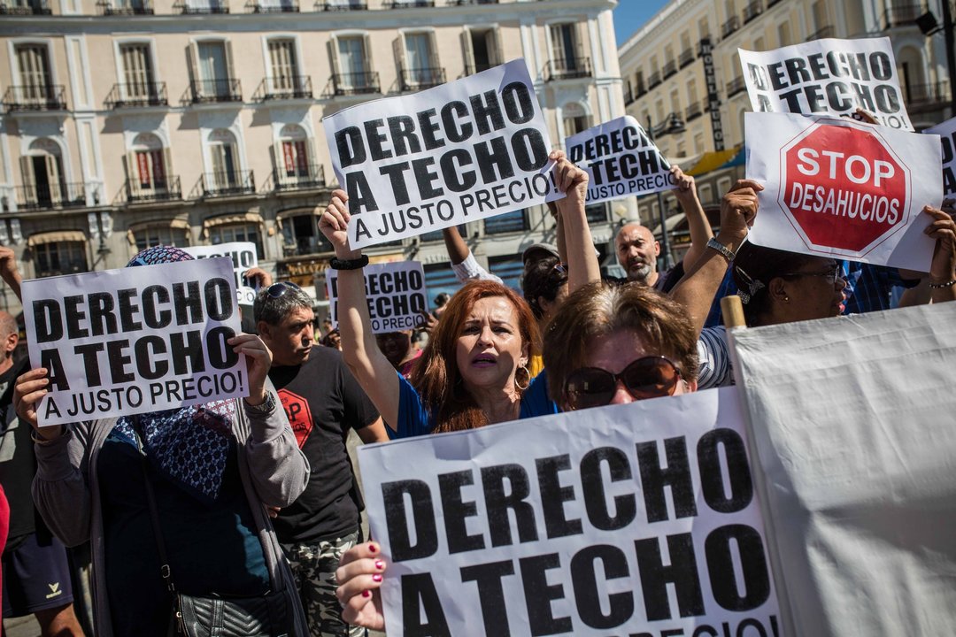 Una de las jornadas de protesta en Madrid por los desahucios.