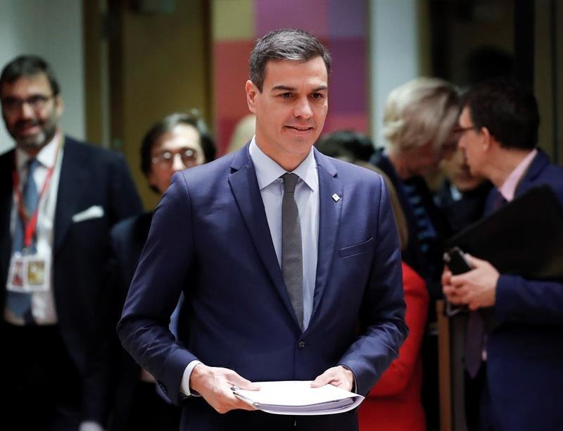 El presidente del gobierno de España, Pedro Sánchez, a su llegada a la segunda jornada de la cumbre de la Unión Europea