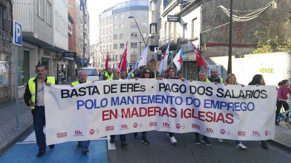 Manifestación de trabajadores de Maderas Iglesias.