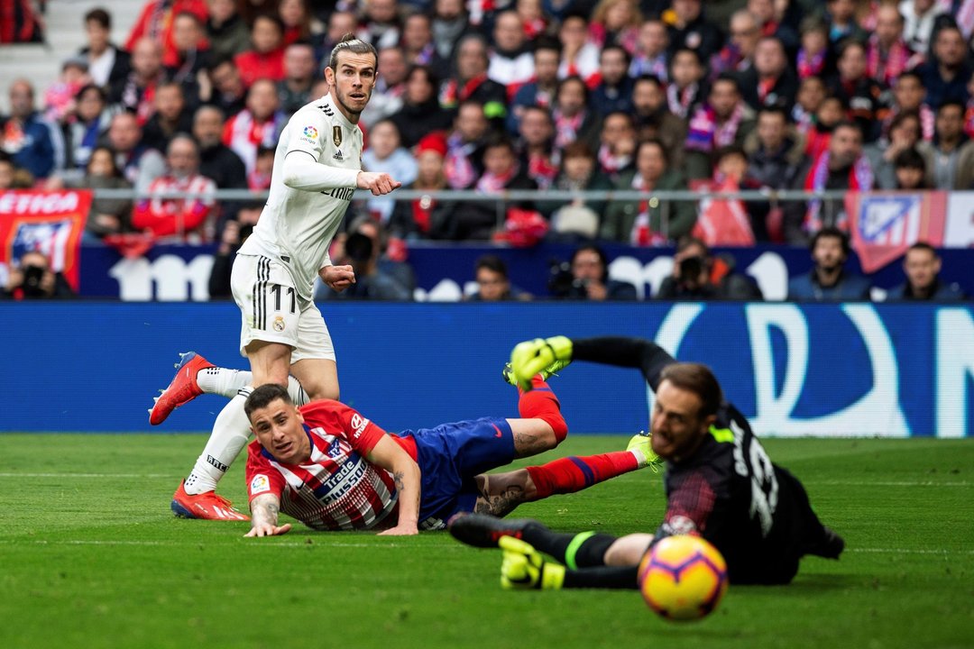 Gareth Bale consiguió ayer el tercer gol del Real Madrid ante el Atlético en el derbi madrileño celebrado en el Wanda Metropolitano.