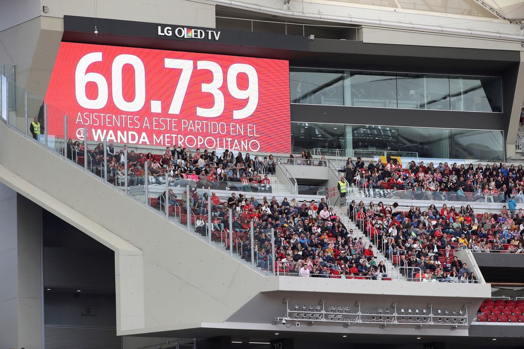 Más de 60.000 personas abarrotaron ayer el Wanda Metropolitano.