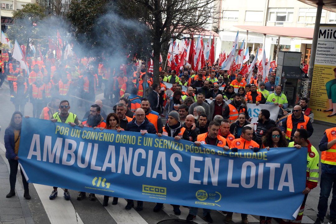 Una de las manifestaciones llevadas a cabo por los trabajadores del sector en Santiago.
