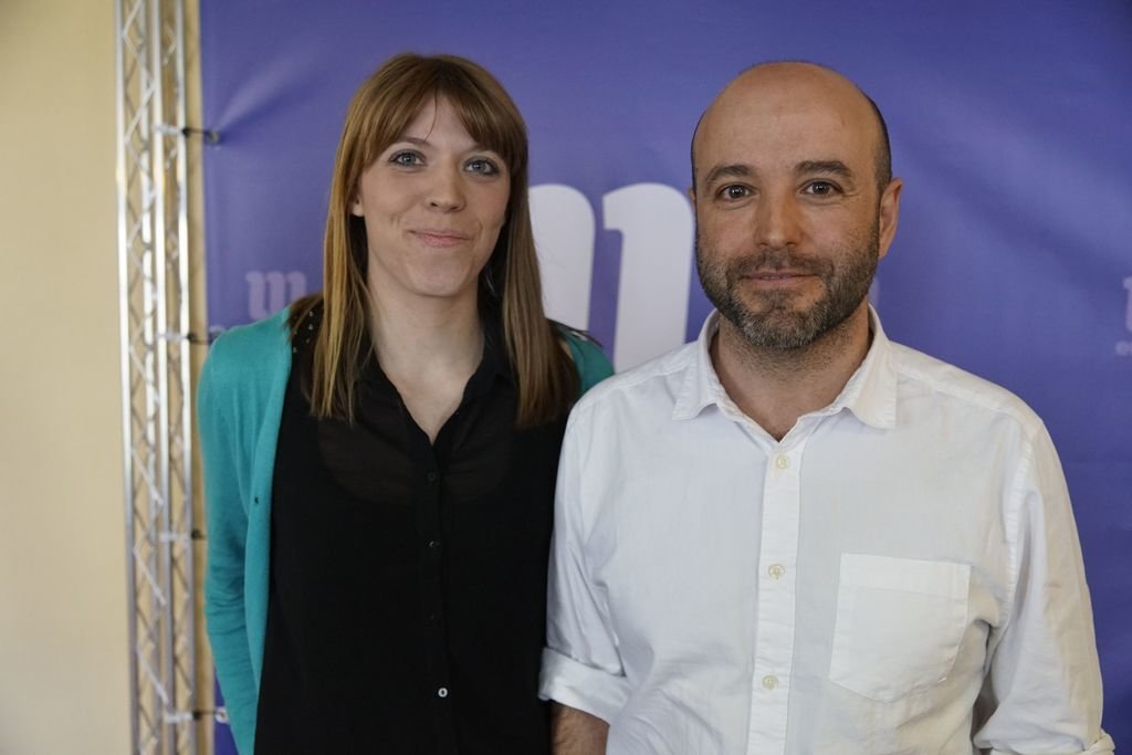 Iris Malvido e Luis Villares, de En Marea, onte en Vigo.