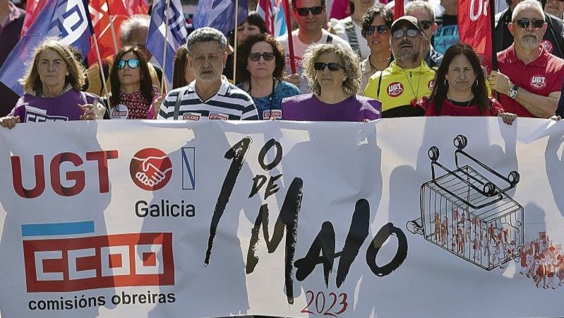 Manifestación del Primero de Mayo en Vigo.