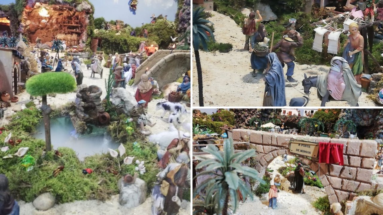 Las escenas del Belén cambian según avanza la Navidad. Según la fecha de la visita se podrá ver la llegada, el nacimiento o la huida de Belén.