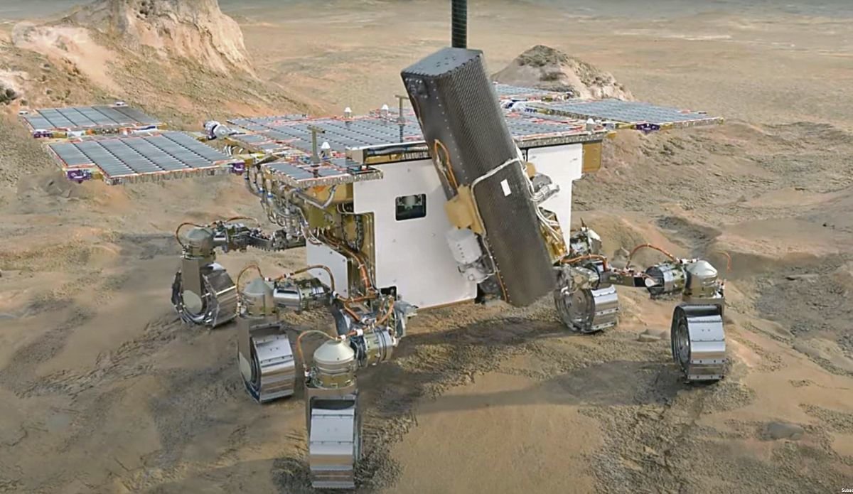 Imagen del robot rover Curiosity de la NASA que se encuentra en el planeta Marte.