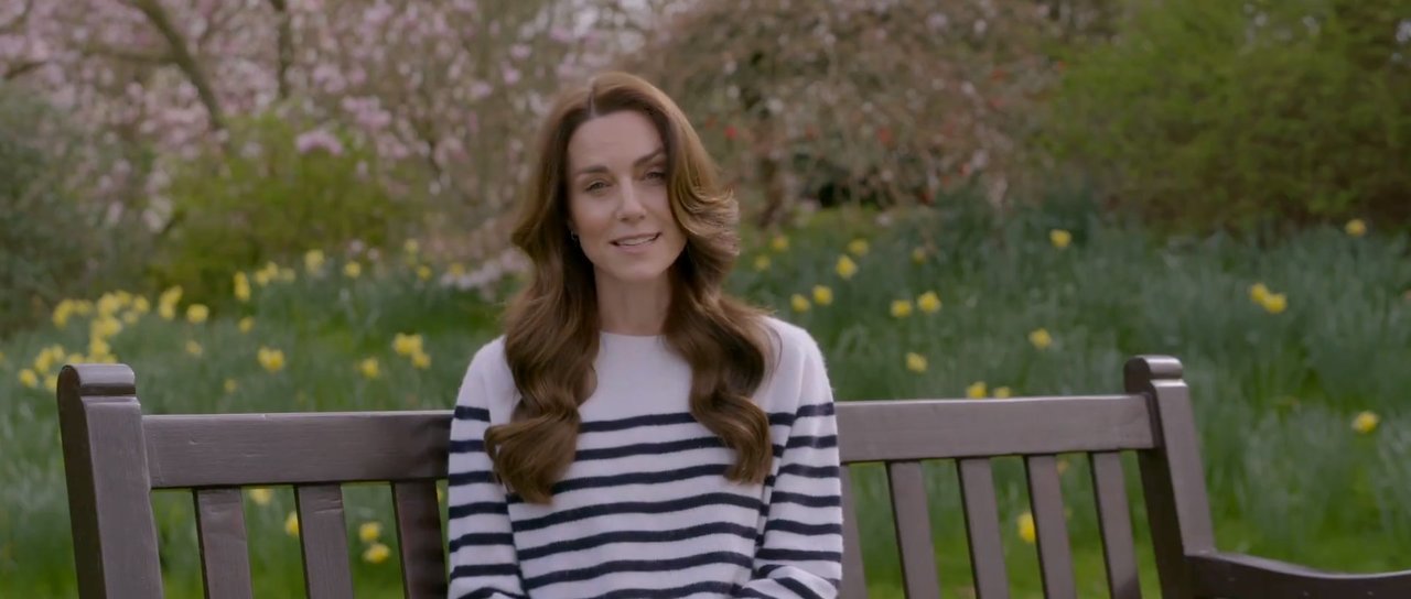 Frame del vídeo de Kate Middleton anunciando que padece un cáncer.