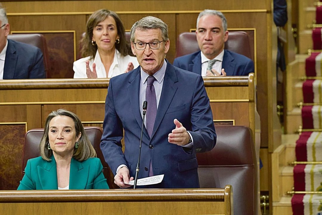 Núñez Feijóo, ayer en el Congreso.