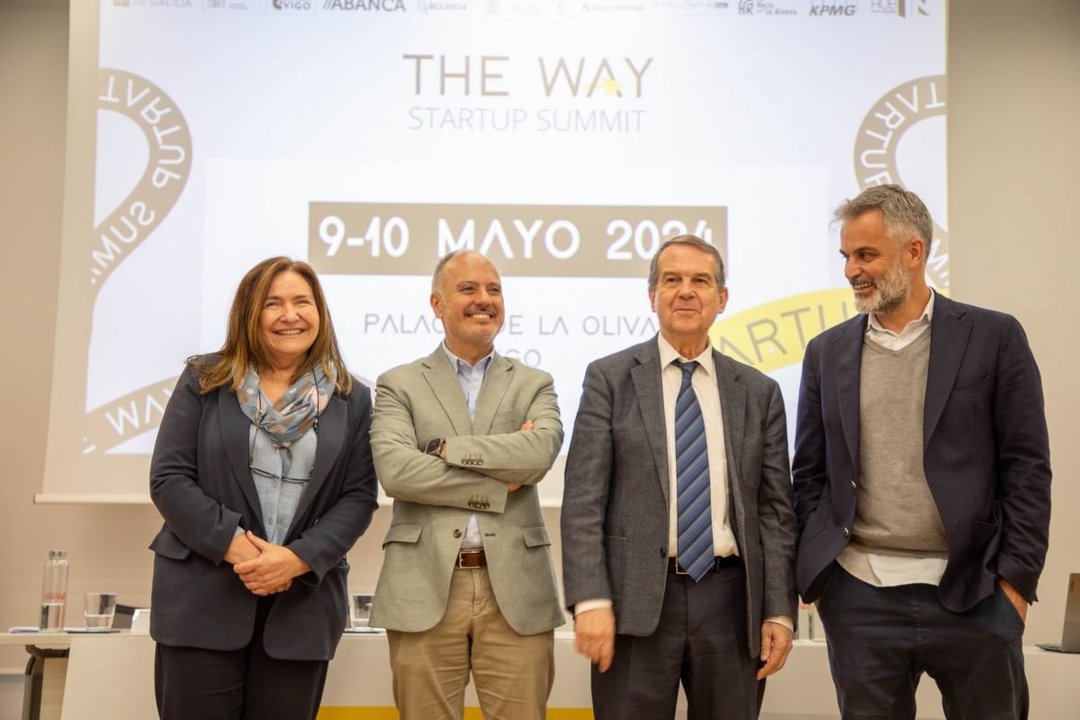 Ana Ortiz, David Regades, Abel Caballero y Lalo García, en la presentación de The Way.