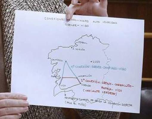 El mapa de Magdalena Álvarez, a mano. Vigo, por Cerdedo y Santiago.