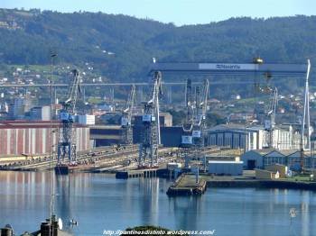Imagen de las instalaciones de astilleros navales civiles de Navantia en Ferrol, A Coruña.