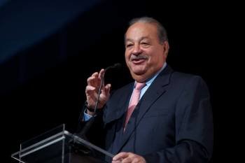 El magnate Carlos Slim, propietario de Américan Móvil, durante una intervención pública.