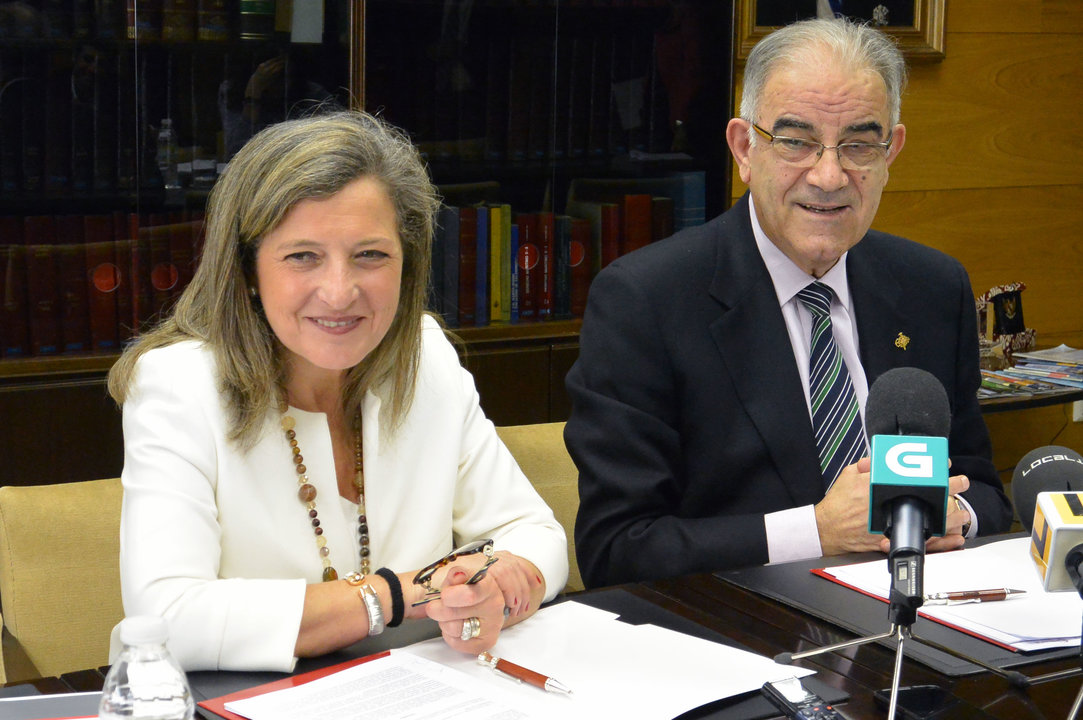 El presidente de Barreras y la presidenta de Zona Franca esta mañana.