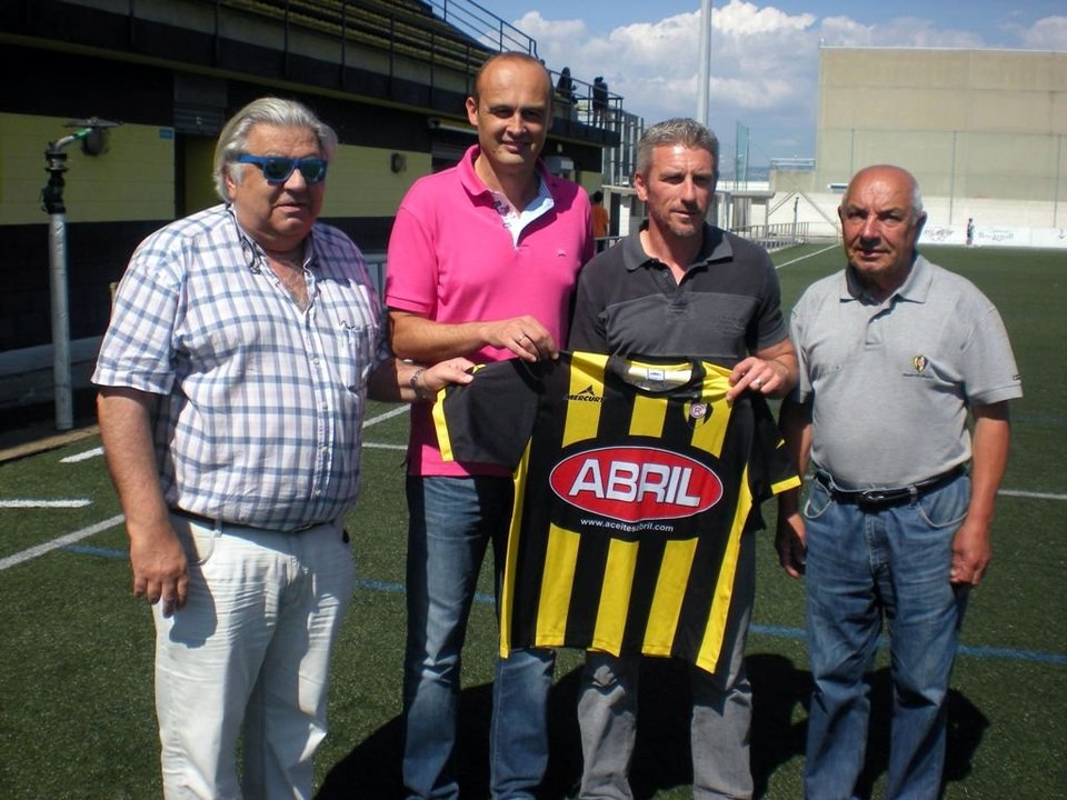 Manuel Seoane, Srdan Bajcetic, Jorge Otero y Manuel Zaragallas, ayer en el Baltasar Pujales.