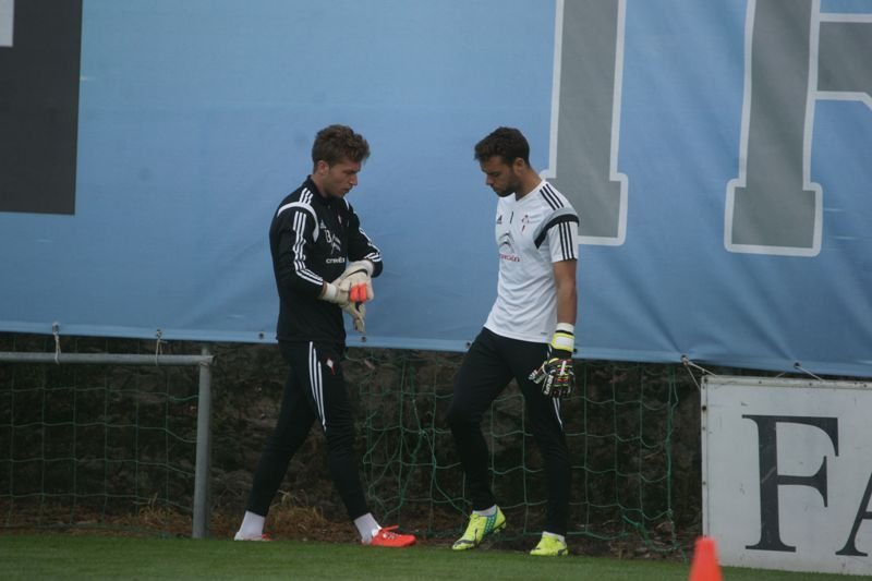 Rubén Blanco y Sergio Álvarez, entrenando esta semana.