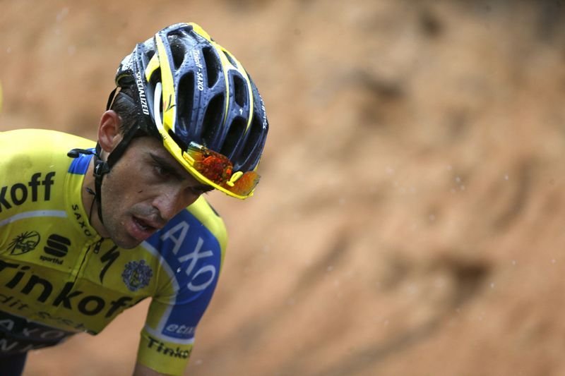 El madrileño Alberto Contador, durante la etapa de ayer.