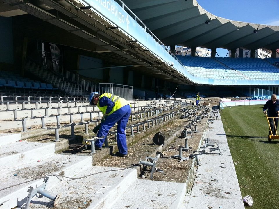 Las obras de remodelación del estadio de Balaídos han comenzado a ser realidad.