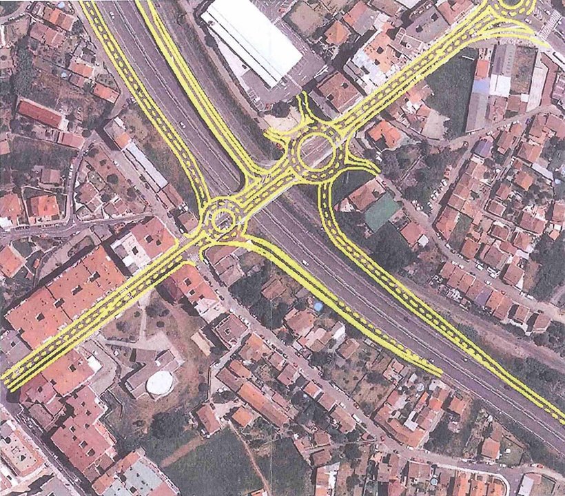 La imagen de las rotondas a construir y la redirección del tráfico en Buenos Aires.