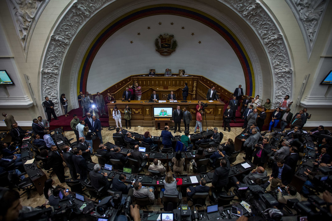 Hemiciclo de sesiones de la Asamblea Nacional de Venezuela durante la votación celebrada ayer.