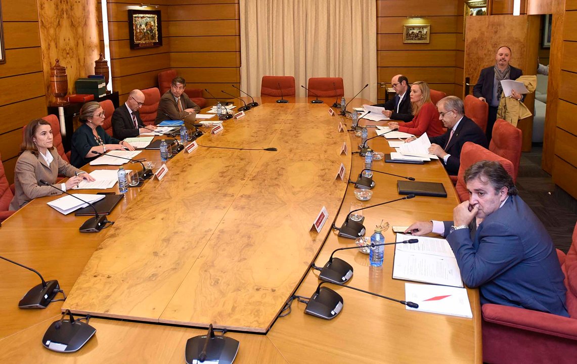 El comité ejecutivo de Zona Franca, ayer. Los vocales-concejales del PSOE se abstuvieron.
