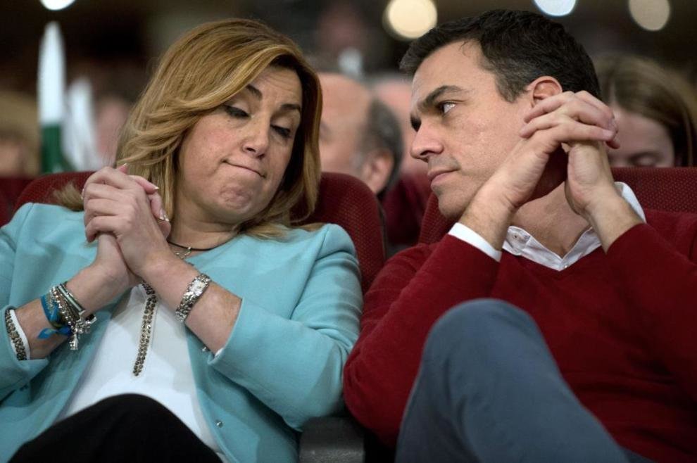 Susana Díaz y Pedro Sánchez, durante un acto del partido socialista.