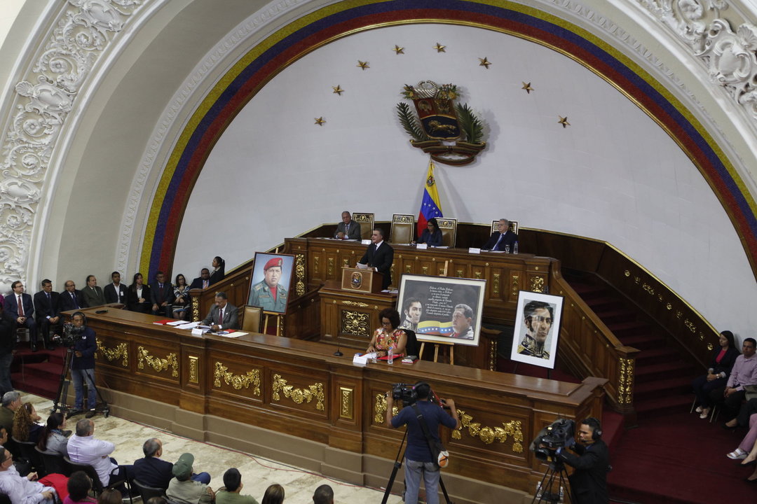 El nuevo fiscal general de Venezuela nombrado por la Constituyente, se dirige a los asambleístas.