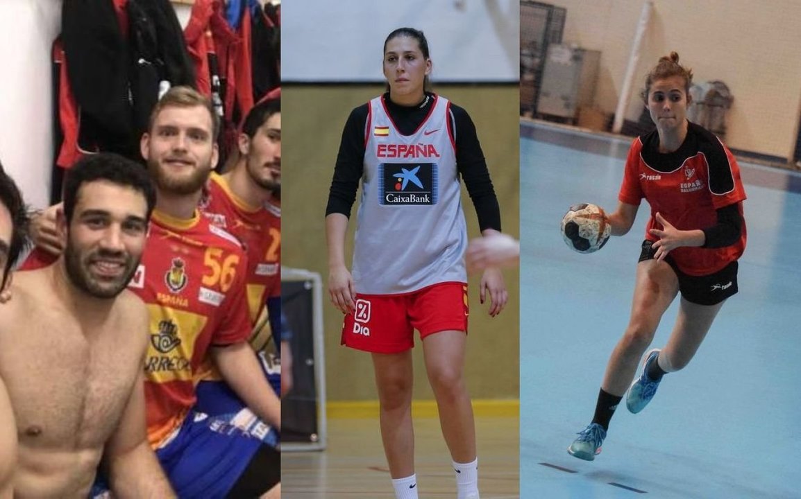 Diego Piñeiro, María Pérez Araújo y Anthía Espiñeira acaban de vivir sus debuts con sus selecciones