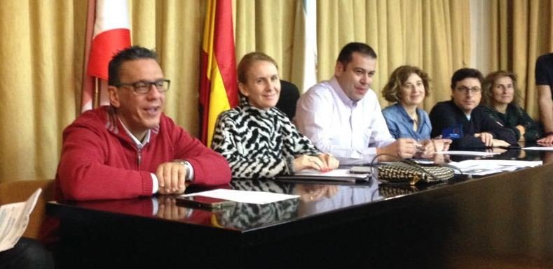 Los representantes sindicales hoy en Vigo