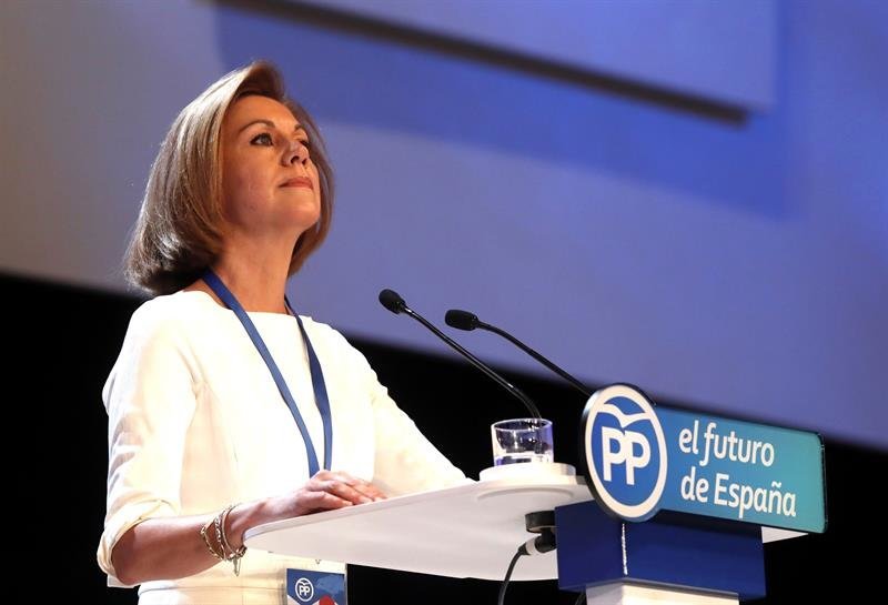 María Dolores de Cospedal, durante su intervención en la celebración del Congreso Nacional del Partido Popular