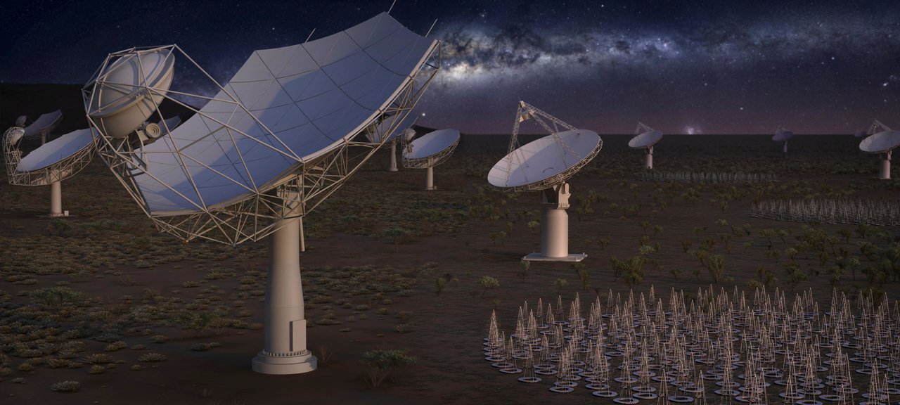 Recreación artística del radiotelescopio SKA, que se comenzará a construir en Australia y Sudáfrica.