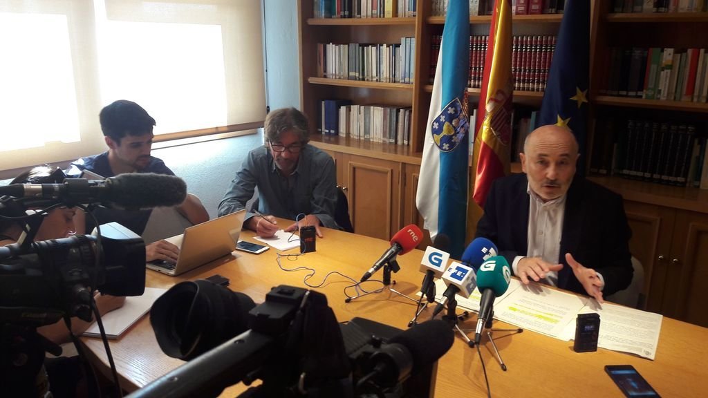 Javier Losada ayer durante la rueda de prensa dada en A Coruña.