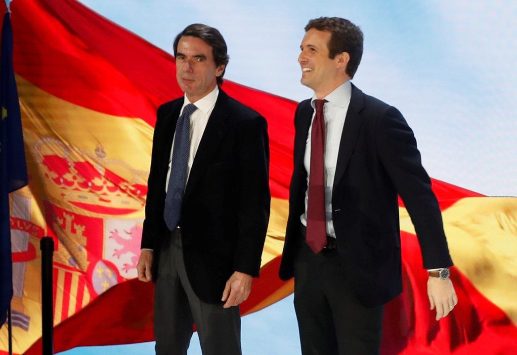 Aznar y Casado, durante la segunda jornada de la convención.