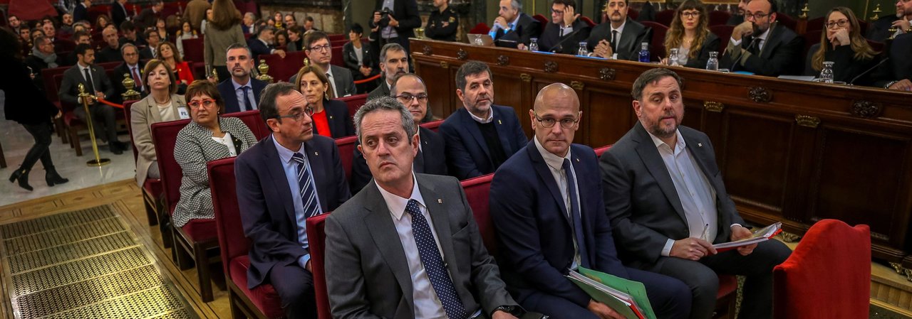 Los doce líderes independentistas acusados por el proceso soberanista catalán que derivó en la celebración del 1-O