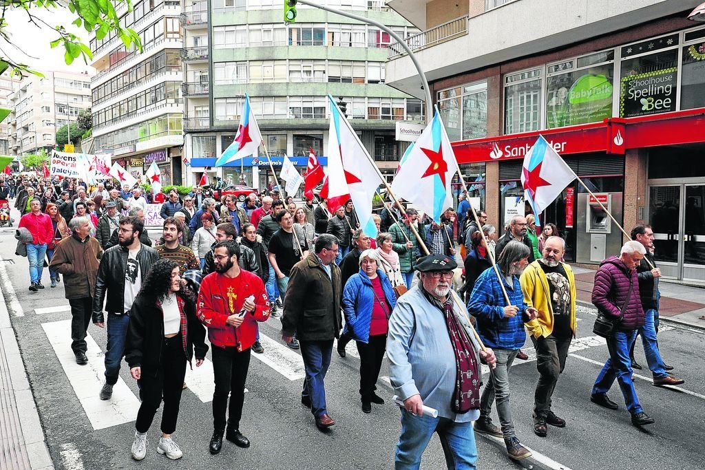 Manifestación celebrada onte pola CIG en Vigo, que partiu de Gregorio Espino.